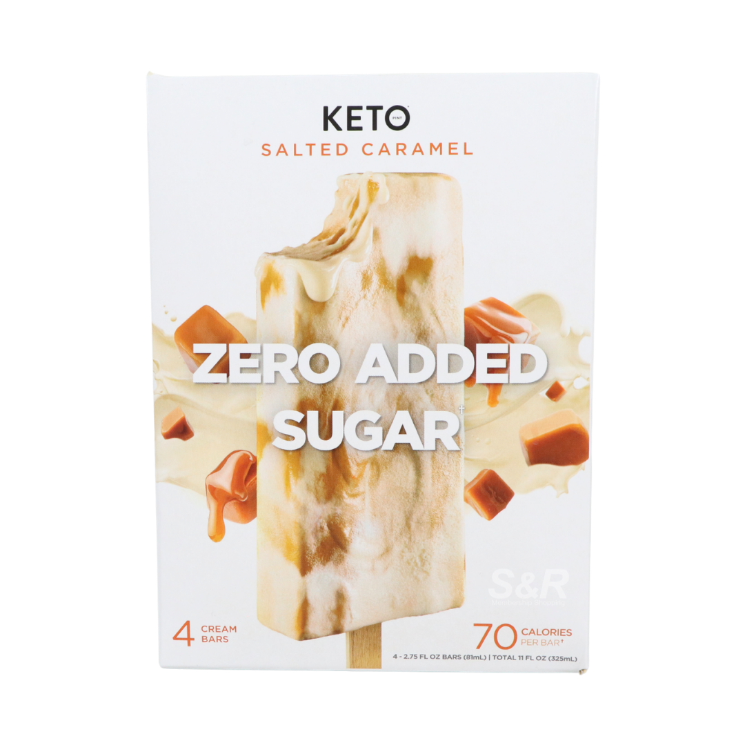 Keto Salted Caramel Zero Added Sugar Ice Cream Bars 4 x 81mL